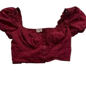 Fashion on Earth puff sleeve crop top size medium
